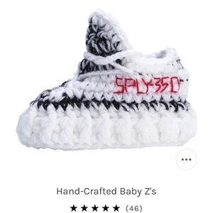 Cozy Baby Z's Knit Booties in White and Black